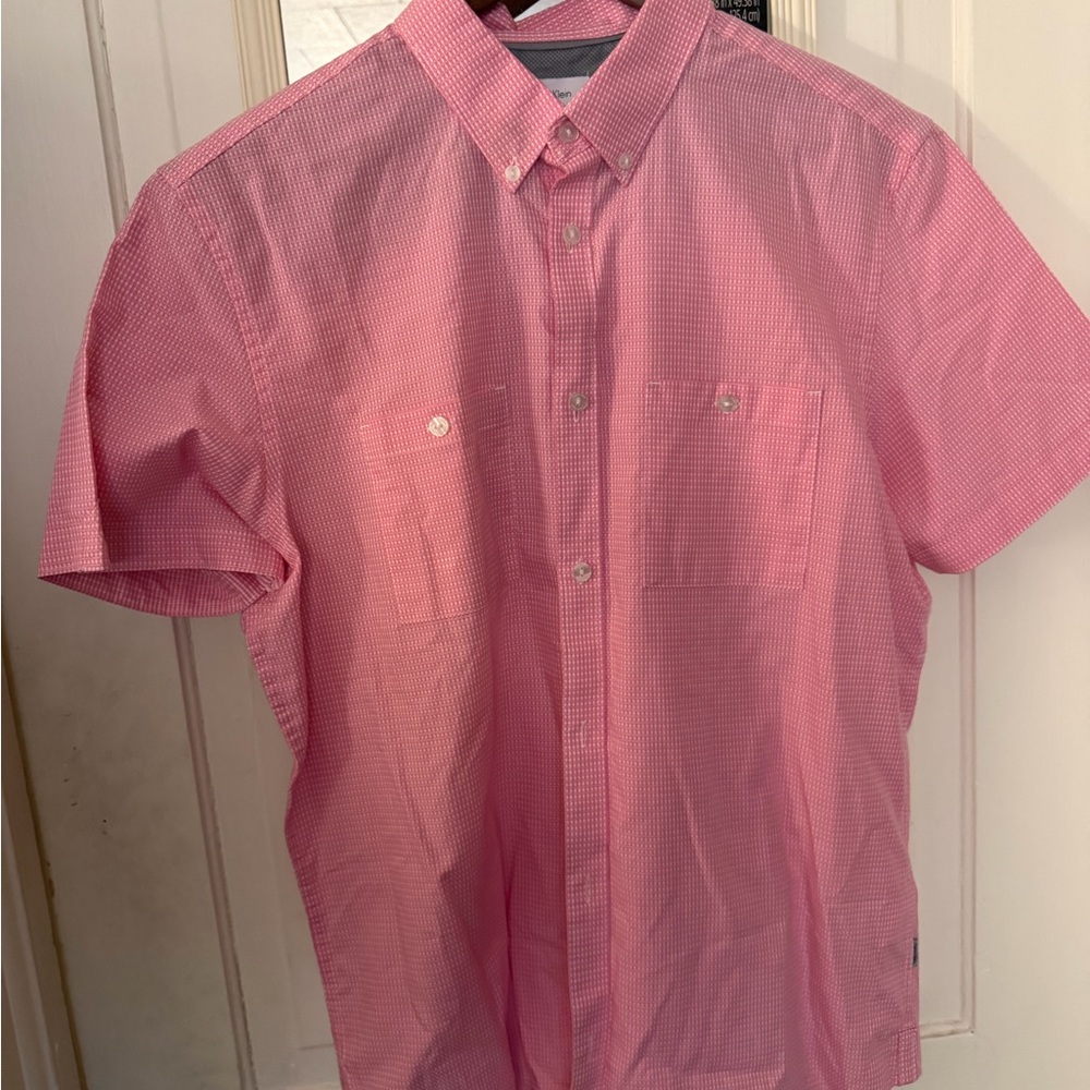 Calvin Klein Pink Gingham Button Down Shirt